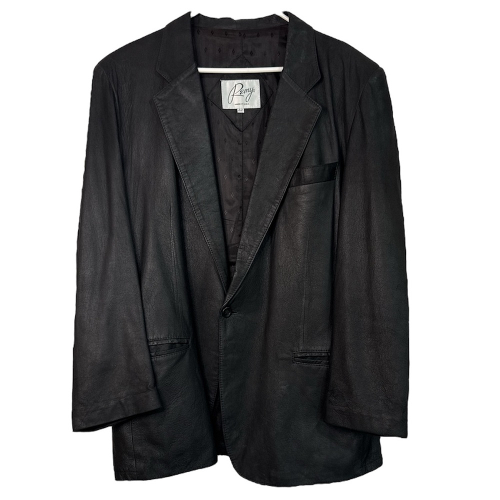 Remy Lamb Leather Blazer Men Size 42